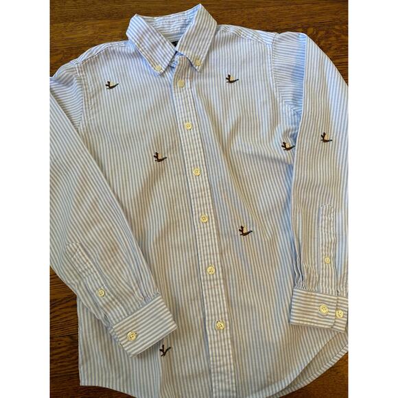 Brooks Brothers Boys’ Mallard Duck Striped Button Down Size 9-12 - Picture 2 of 5